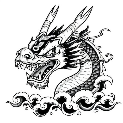 Irezumi tetoválás stílus minta